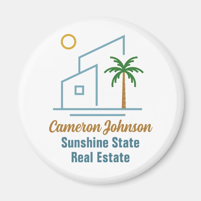 Aimant Beach Real Estate Company Cute Personnalisable (Devant)