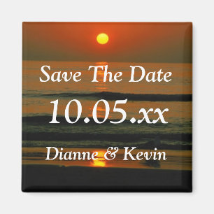 Aimant Beach Wedding Destination Sunset Photo Date de sau