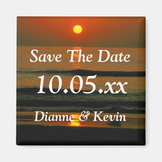 Aimant Beach Wedding Destination Sunset Photo Date de sau