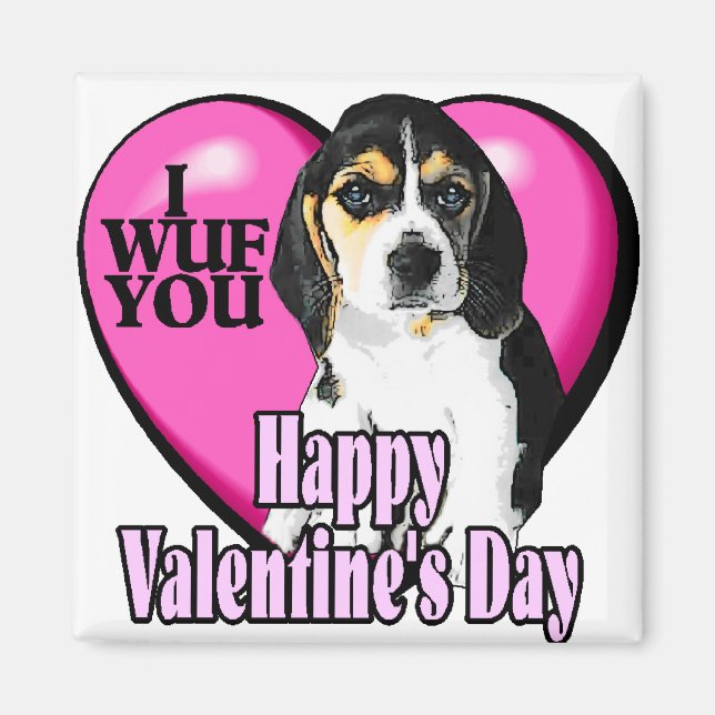 Aimant Beagle de la Saint-Valentin (Devant)