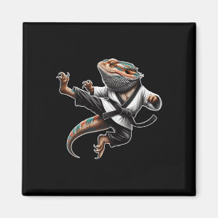 Aimant Bearé Dragon Flying Kick Pose Karate Samurai Nin