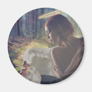 Aimant Beau ange avec Imaginaire Fairy Art