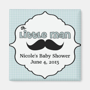 Aimant Beau Baby shower Petit Homme Moustache
