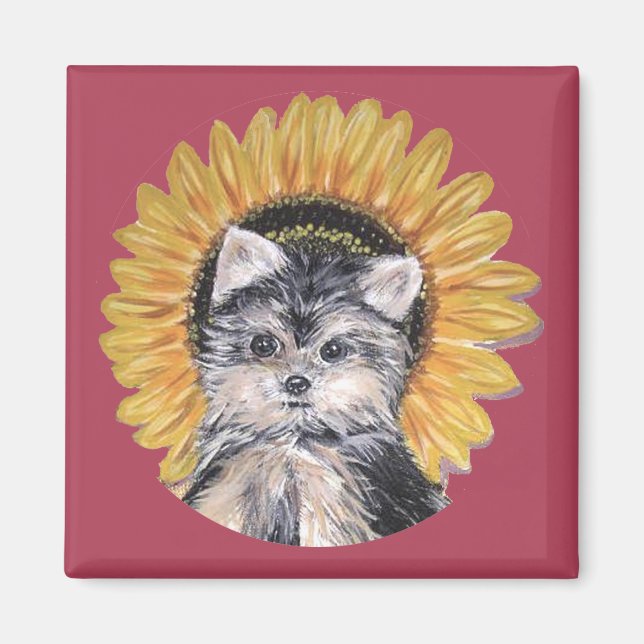 Aimant Beau chien Yorkshire Terrier (Devant)
