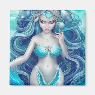 Aimant Beau Coquillage bleu Mermaid Graphique