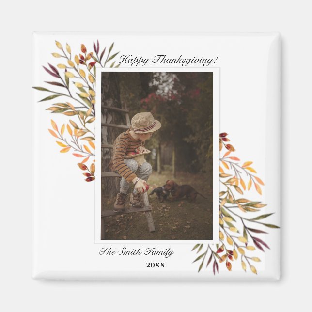 Aimant Beau feuillage d'automne Thanksgiving Photo (Devant)