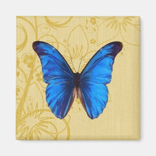 Aimant Beau papillon bleu art vintage