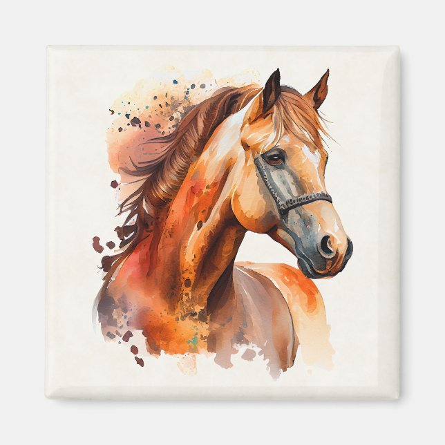 Aimant Beau Sorrel Horse Portrait (Devant)