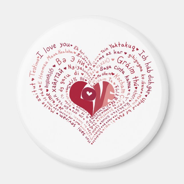 Aimant Beaucoup de langues amoureuses (Devant)