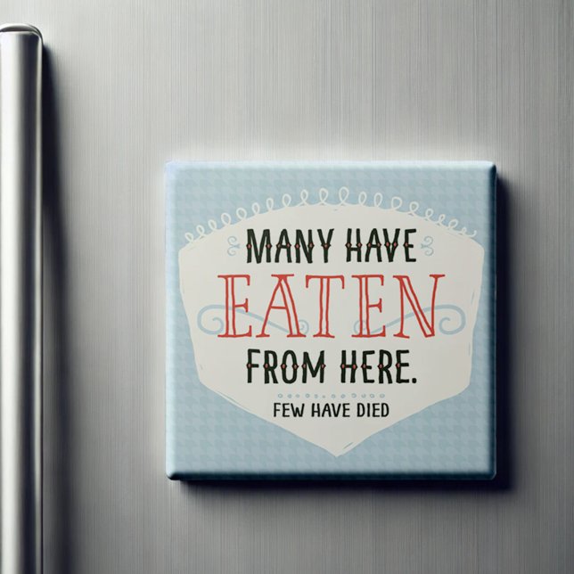 Aimant Beaucoup Ont Mangé D'Ici Cuisine (Great gift idea for your loved ones or just as a fresh decorative touch to your kitchen.)