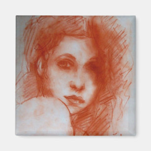 Aimant BEAUTÉ ROMANTIQUE / Portrait de femme en Sepia Bro