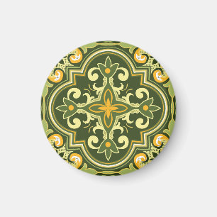 Aimant 💚 Beautiful olive et Yellow Azulejos