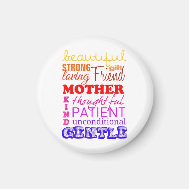 Aimant Beautiful, strong, friend, patient mother (Devant)