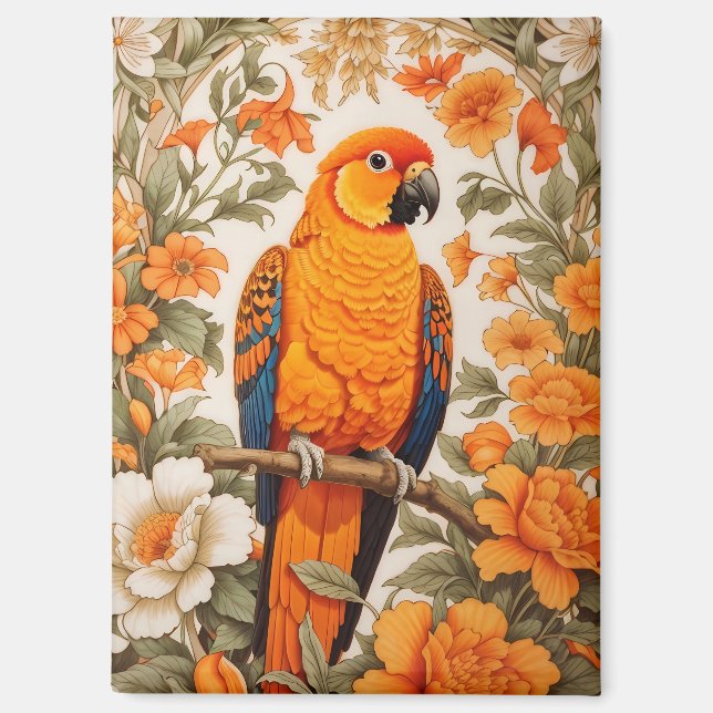 Aimant Beautiful Sun Conure William Morris Inspired (Recto)