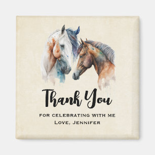 Aimant Beaux Chevaux Western Boho Party Merci