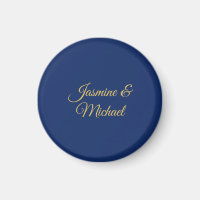 Beaux Noms De Couple Calligraphie Chic Bleu & Or