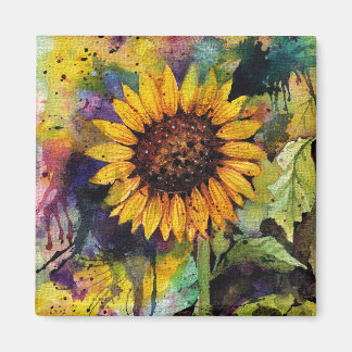 Aimant Beaux Tournesols En Aquarelle