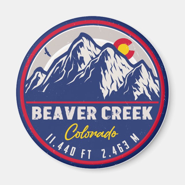Aimant Beaver Creek Colorado Retro Sunset Souvenirs (Devant)