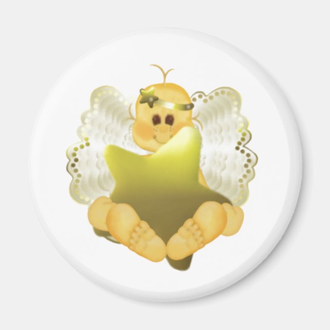 Aimant Bébé ange avec Gold Star (Devant)