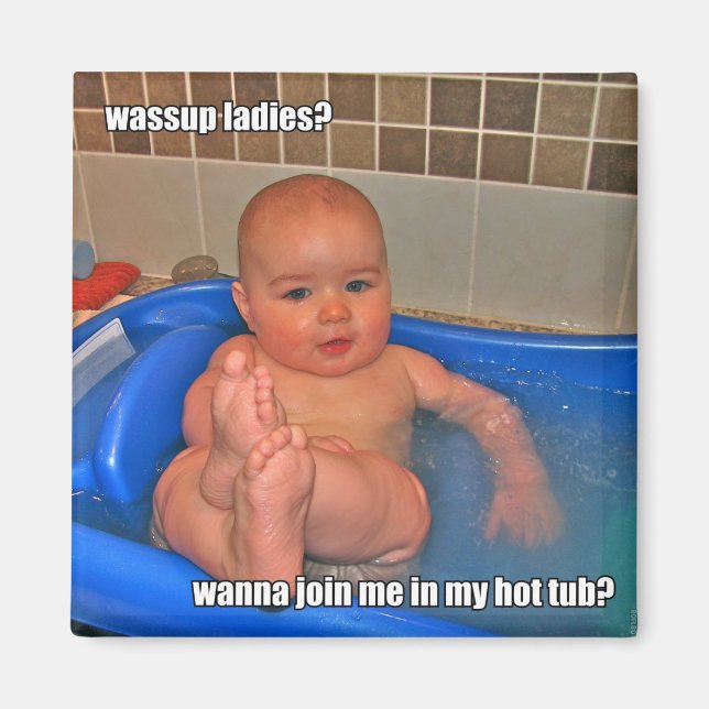 Aimant Bébé bain chaud (Devant)