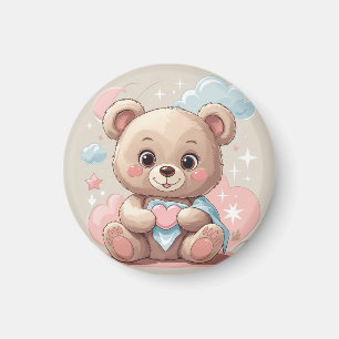 Aimant Bébé en peluche adorable - Soft Pastel Design