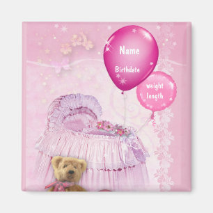 Aimant Bébé Fille Personnalisable