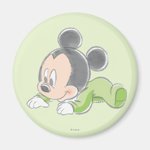 Aimant Bébé Mickey Mouse en pyjama vert