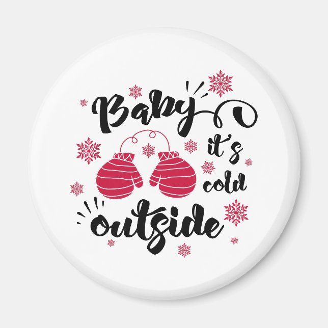 Aimant Bébé son froid dehors mignonette mittens hiver (Devant)