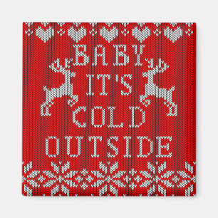 Aimant Bébé son froid dehors rouge laide style Sweater