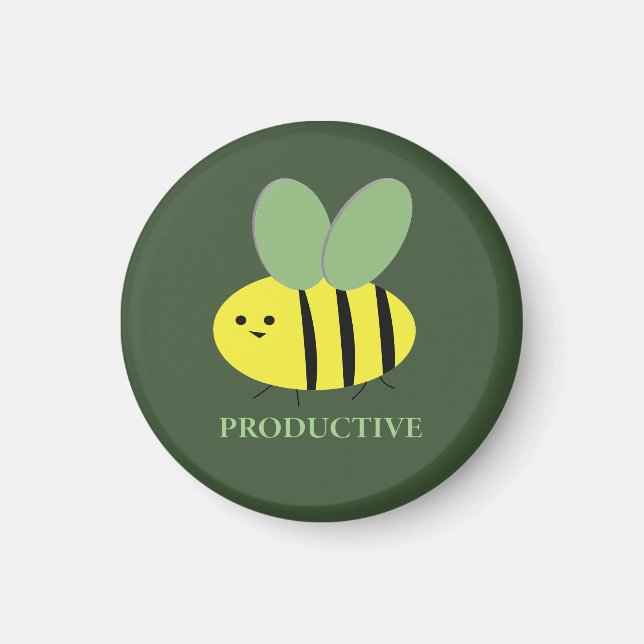 Aimant Bee Productive, Green (Devant)