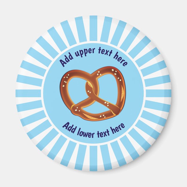 Aimant Beer Festival Pretzel - texte bleu / blanc souveni (Devant)
