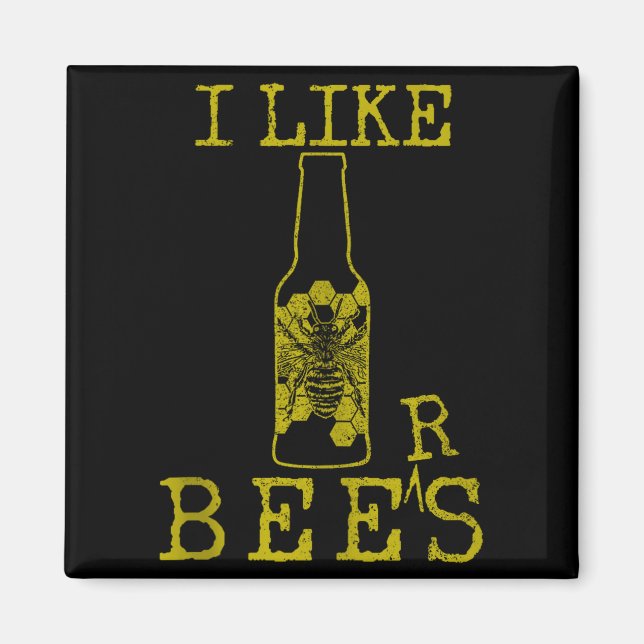 Aimant Bees &amp; Beer - Funny Quote Beekeeng Beekeeper G (Devant)