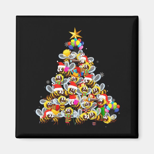 Aimant Bees Tree Christmas Sweater Xmas For Bees Lover  (Devant)
