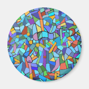 Aimant Bel effet en verre souillé de bleu