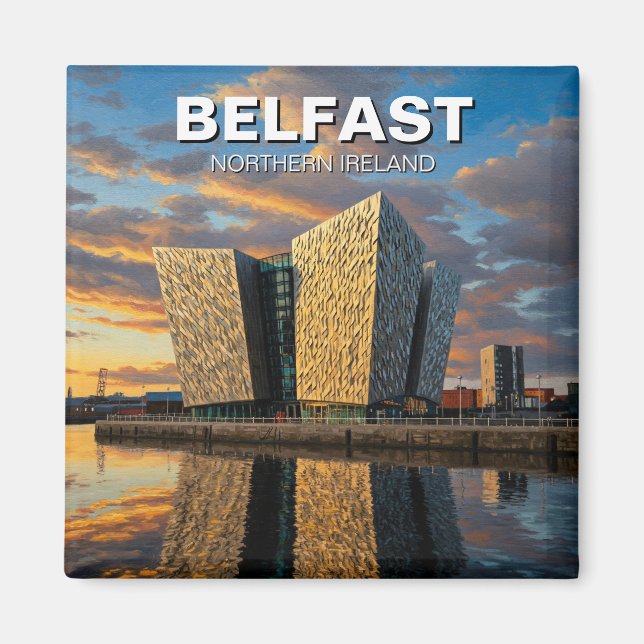 Aimant Belfast Irlande du Nord Coucher du soleil (Devant)