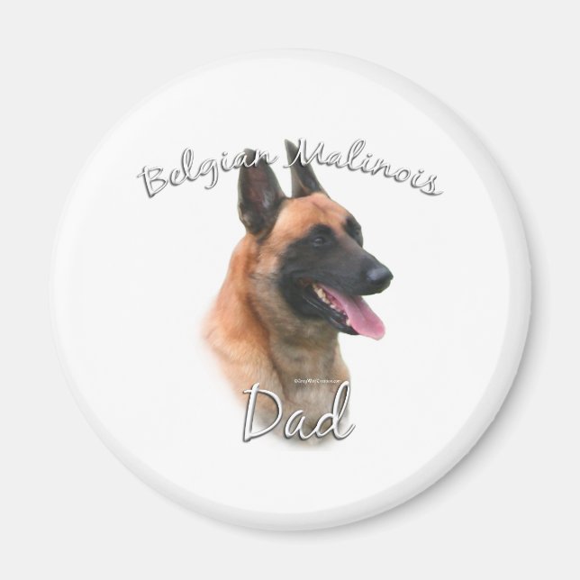 Aimant Belge Malinois Papa 2 (Devant)