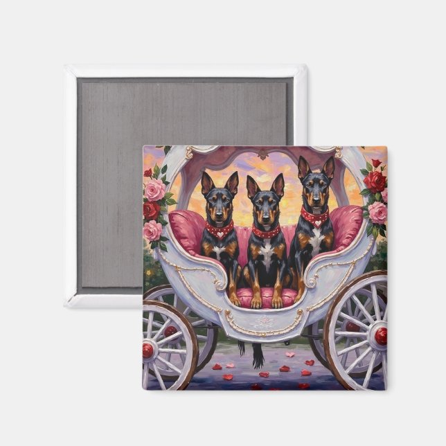 Aimant Belgian Malinois Dog Valentine's Day (Recto/Verso)