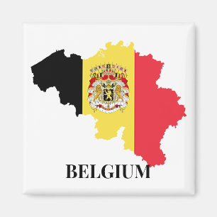 Aimant Belgique Silhouette, drapeau,