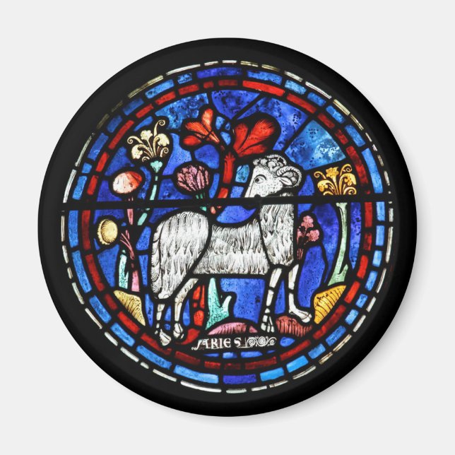 Aimant Bélier année bélière Gothique Vitrail Windows M 1 (Devant)