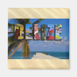 Aimant Belize Tropical Sand Beach Blue Ocean Travel Photo