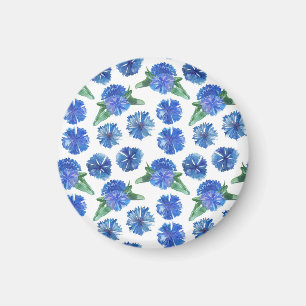 Aimant Belle aquarelle bleu cornfleurs