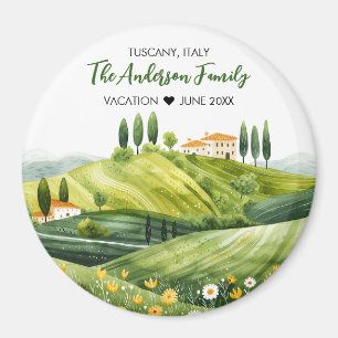 Aimant Belle aquarelle Illustration de la Toscane Italie