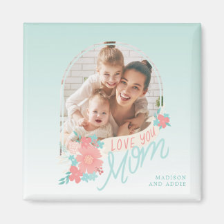 Aimant Belle arche photo florale pour maman
