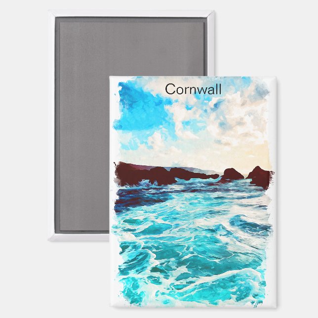 Aimant Belle Cornwall Angleterre Royaume-Uni Paysage côti (Recto/Verso)