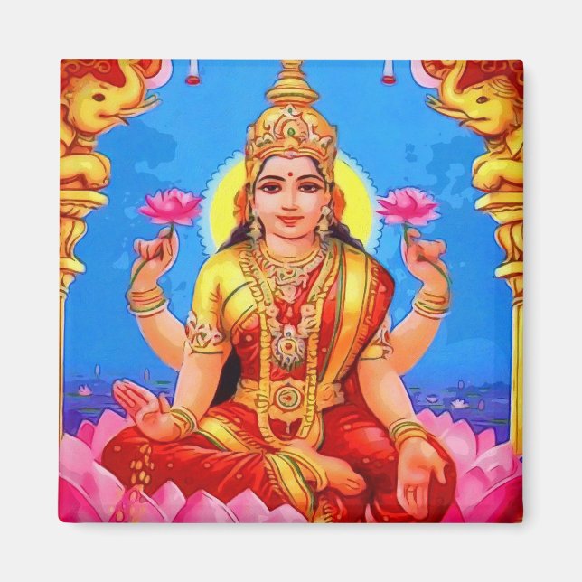 Aimant Belle déesse Golden Lakshmi Diwali (Devant)