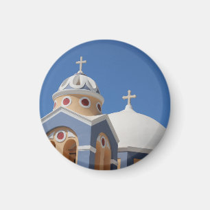Aimant Belle église et ciel en Grèce