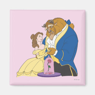 Aimant Belle et Bête tenant les mains