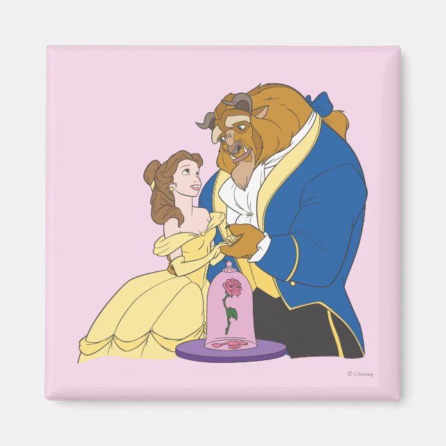 Aimant Belle et Bête tenant les mains (Devant)