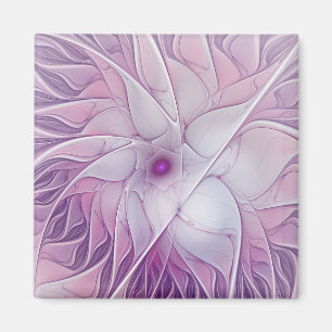 Aimant Belle fleur rose moderne art fractal abstrait
