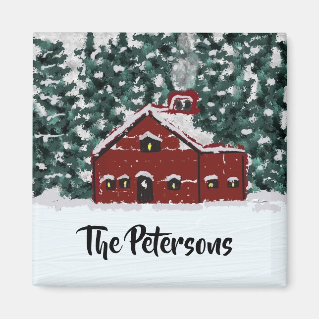 Aimant Belle grange d'hiver (Devant)